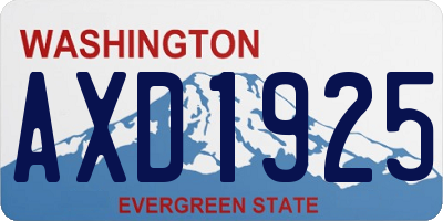 WA license plate AXD1925