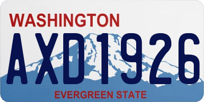 WA license plate AXD1926