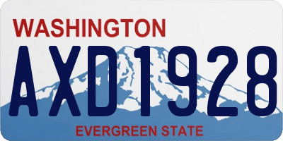 WA license plate AXD1928