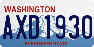 WA license plate AXD1930