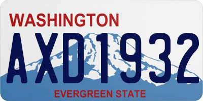 WA license plate AXD1932