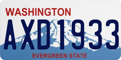 WA license plate AXD1933