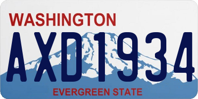 WA license plate AXD1934
