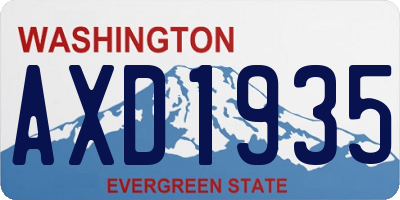 WA license plate AXD1935