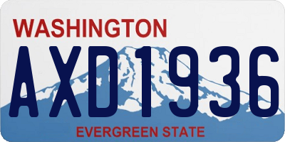 WA license plate AXD1936