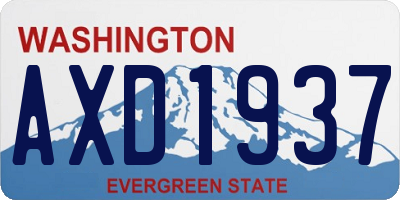 WA license plate AXD1937