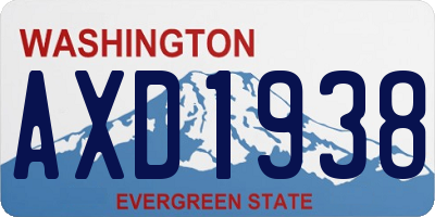 WA license plate AXD1938