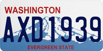 WA license plate AXD1939
