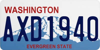 WA license plate AXD1940