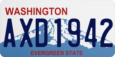 WA license plate AXD1942