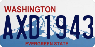 WA license plate AXD1943