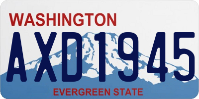 WA license plate AXD1945
