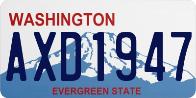 WA license plate AXD1947
