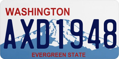 WA license plate AXD1948