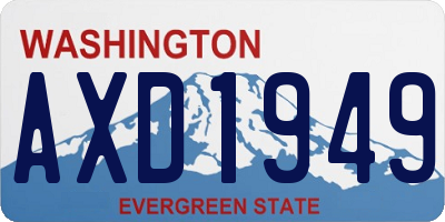 WA license plate AXD1949