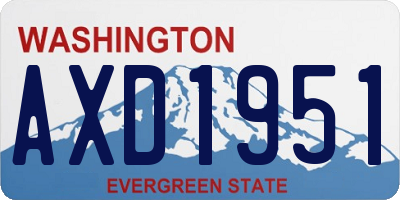 WA license plate AXD1951