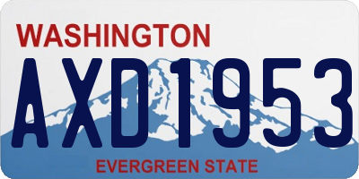 WA license plate AXD1953