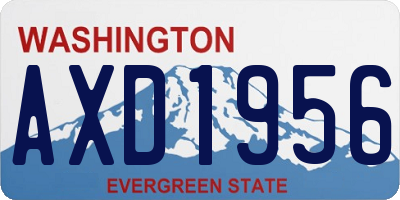WA license plate AXD1956