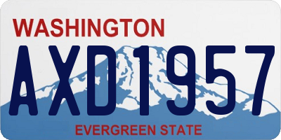 WA license plate AXD1957