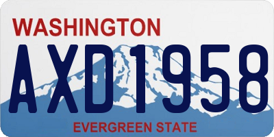 WA license plate AXD1958