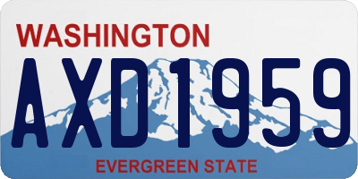 WA license plate AXD1959