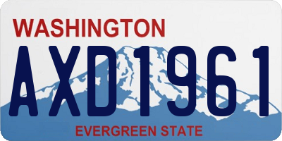 WA license plate AXD1961
