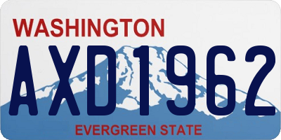 WA license plate AXD1962