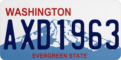 WA license plate AXD1963