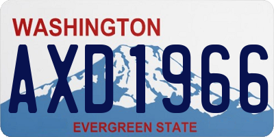 WA license plate AXD1966