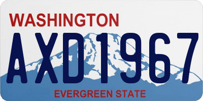 WA license plate AXD1967