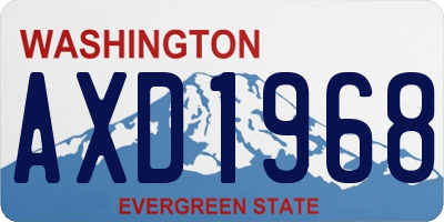 WA license plate AXD1968
