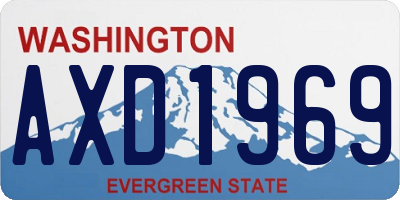 WA license plate AXD1969