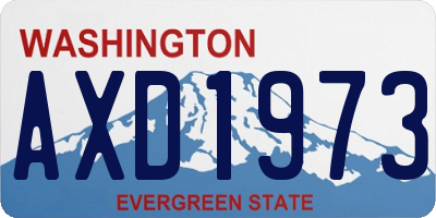 WA license plate AXD1973