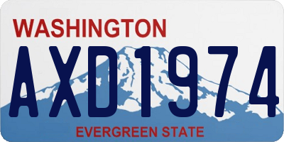 WA license plate AXD1974