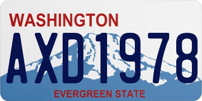 WA license plate AXD1978