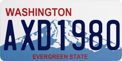 WA license plate AXD1980