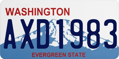 WA license plate AXD1983