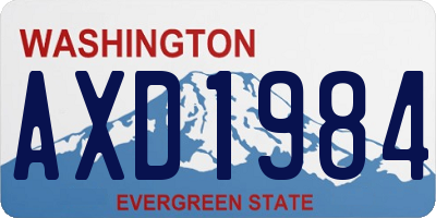 WA license plate AXD1984