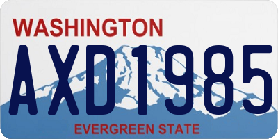 WA license plate AXD1985