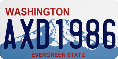 WA license plate AXD1986