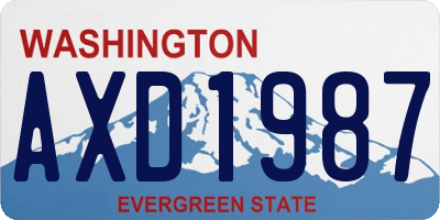 WA license plate AXD1987