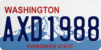 WA license plate AXD1988