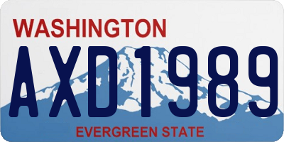 WA license plate AXD1989