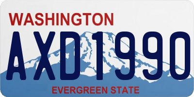 WA license plate AXD1990