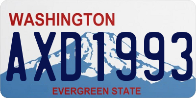 WA license plate AXD1993