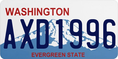 WA license plate AXD1996