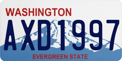 WA license plate AXD1997