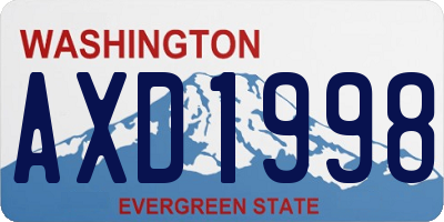 WA license plate AXD1998
