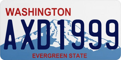 WA license plate AXD1999