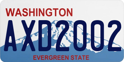 WA license plate AXD2002